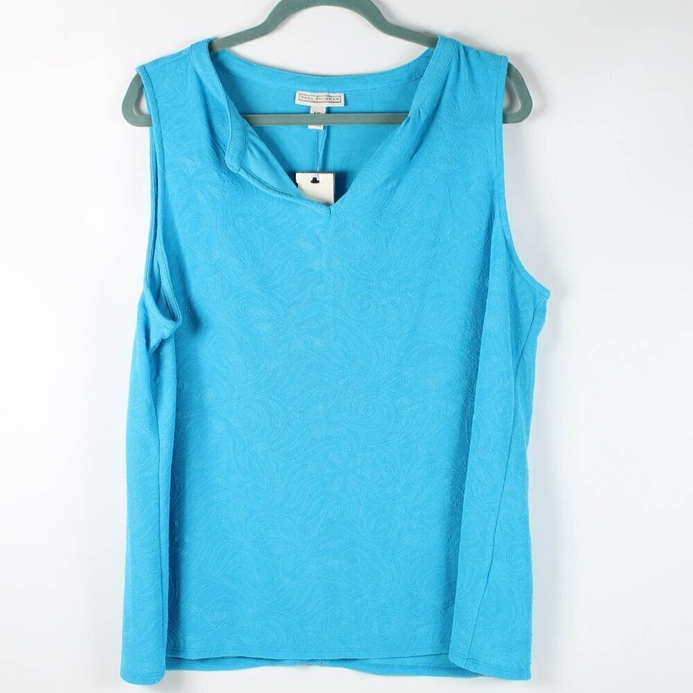 Dana Buchman Blue Sleeveless Texture Tank NWT -Size XXL